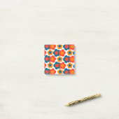 Preppy Blue Oranje Hippie Flower Pattern Post-it® Notes (Op bureau)