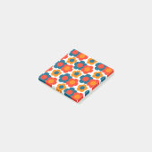 Preppy Blue Oranje Hippie Flower Pattern Post-it® Notes (Schuin)