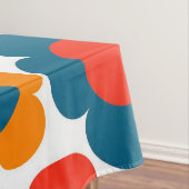 Preppy Blue Oranje Hippie Flower Pattern Tafelkleed (Voorbeeld)