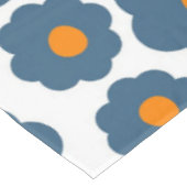 Preppy Blue Oranje Hippie Flower Pattern Tafelkleed (Gekanteld)