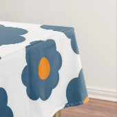 Preppy Blue Oranje Hippie Flower Pattern Tafelkleed (Voorbeeld)