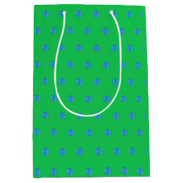 Preppy Blue Pickleball Green Initiaal Medium Cadeauzakje