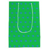 Preppy Blue Pickleball Green Initiaal Medium Cadeauzakje (Achterkant)