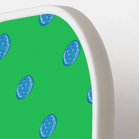 Preppy Blue Pickleball Green Monogram Pickleball Paddle (Links Detail)