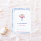 Preppy Blue & Pink Ginger Jar Vrijgezellenfeest Pa Kaart