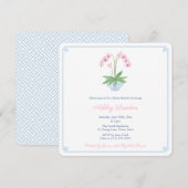 Preppy Blue Pink Orchid Ginger Jar Baby shower Kaart (Voorkant / Achterkant)