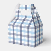 Preppy Blue Plaid Boy Baby shower Party Bedankdoosjes (Achterkant)