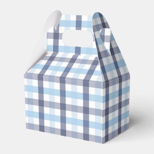 Preppy Blue Plaid Boy Baby shower Party Bedankdoosjes (Achterkant)