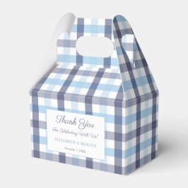 Preppy Blue Plaid Boy Baby shower Party Bedankdoosjes