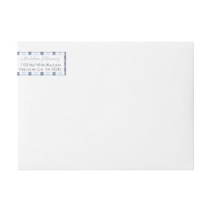 Preppy Blue Plaid Boy Baby shower retouradres