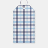 Preppy Blue Plaid Kinderwagen Jongen Baby shower F Cadeaulabel (Achterkant)