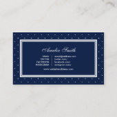 Preppy Blue Polka Dot Red Ribbon Social Media Visitekaartje (Achterkant)
