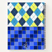 Preppy Blue Raspberry Lemonade Argyle and Checks Notitieboek (Achterkant)