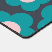 Preppy Blue Roze Hippie Flower Pattern Bureaumat (Hoek)