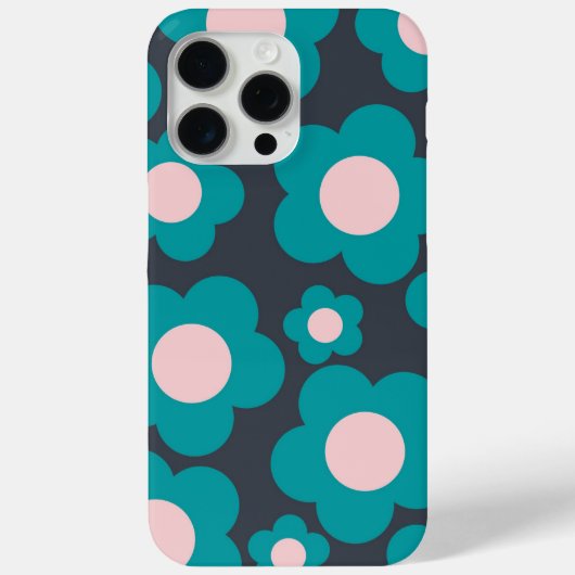 Preppy Blue Roze Hippie Flower Pattern Case-Mate iPhone Case (Achterkant)