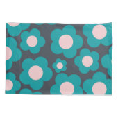 Preppy Blue Roze Hippie Flower Pattern Kussensloop (Achterkant)