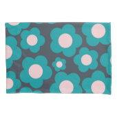 Preppy Blue Roze Hippie Flower Pattern Kussensloop (Voorkant)