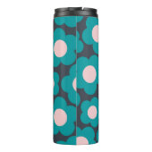Preppy Blue Roze Hippie Flower Pattern Thermosbeker (Achterkant)