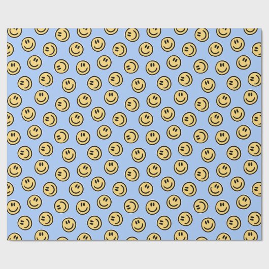 Preppy Blue Smile Wrapping Papier (Vlak)