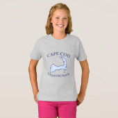 Preppy Blue Striped Cape Cod Meisje T-shirt (Voorkant volledig)