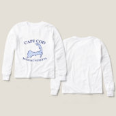 Preppy Blue Striped Cape Cod Silhouette Boy's (Voorkant /achterkant)