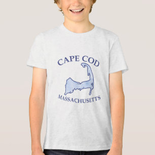 Preppy Blue Striped Cape Cod Silhouette Boy's Tri-Blend Shirt