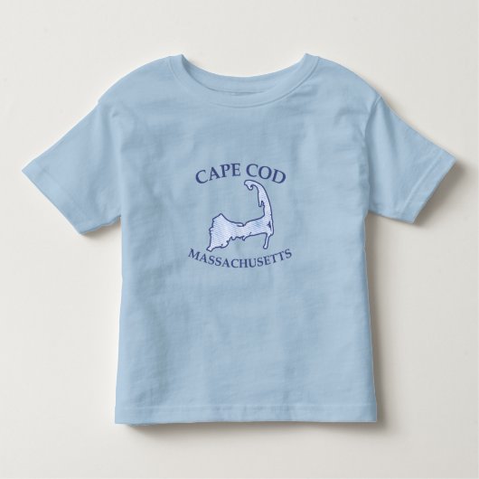 Preppy Blue Striped Cape Cod Silhouette Kinder Shirts (Voorkant)