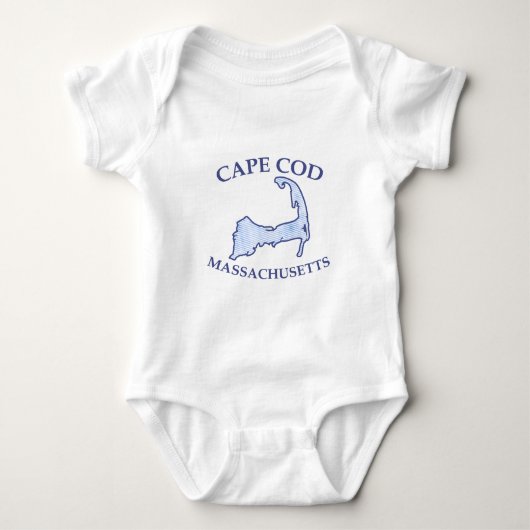Preppy Blue Striped Cape Cod Silhouette Romper (Voorkant)