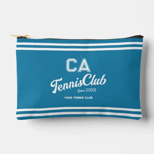 Preppy Blue Tennis Club Custom Crest Party Etui (Voorkant)