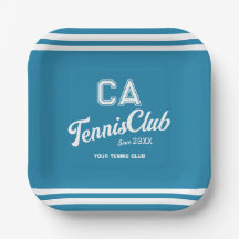 Preppy Blue Tennis Club Custom Crest Party