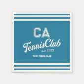 Preppy Blue Tennis Club Custom Crest Party Servet (Voorkant)