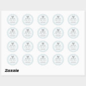 Preppy Blue Tennis Theme Chic Baby Shower Ronde Sticker (Vel)