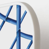 Preppy Blue Trellis Bamboe Patroon Monogram Pickleball Paddle (Links Detail)