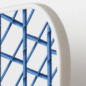 Preppy Blue Trellis Bamboo Small Pattern Monogram Pickleball Paddle (Links Detail)
