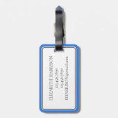 Preppy Blue Whale gepersonaliseerd Bagagelabel (Achterkant verticaal)