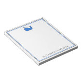 Preppy Blue Whale gepersonaliseerd Notitieblok (Schuin)