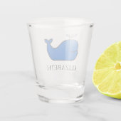 Preppy Blue Whale gepersonaliseerd Shot Glas (Achterkant)