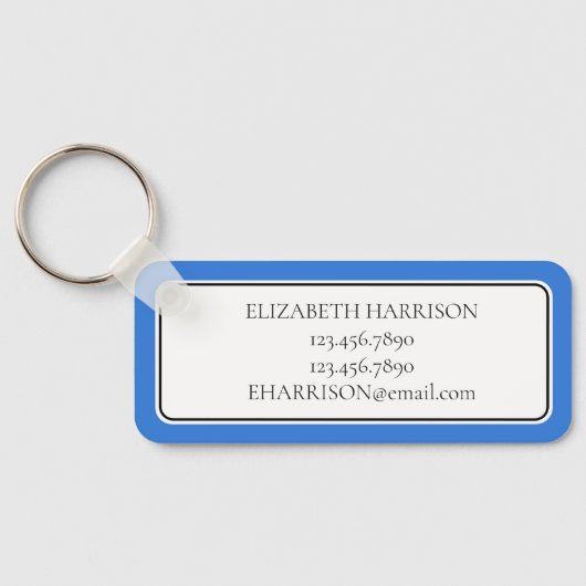 Preppy Blue Whale gepersonaliseerd Sleutelhanger (Achterkant)