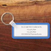 Preppy Blue Whale gepersonaliseerd Sleutelhanger (Achterkant)