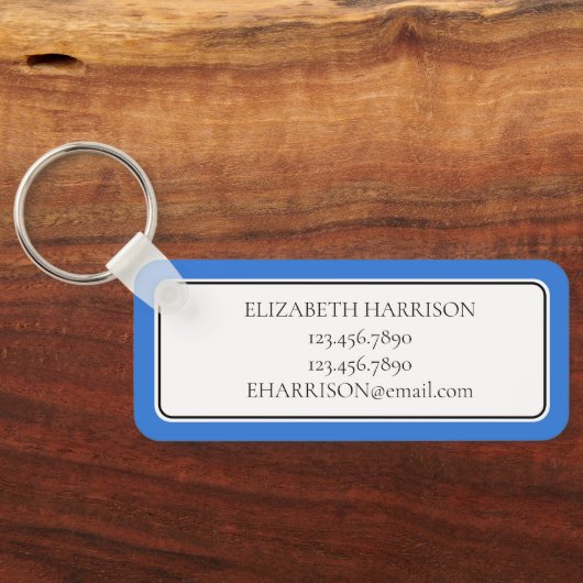 Preppy Blue Whale gepersonaliseerd Sleutelhanger (Achterkant)