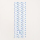 Preppy Blue White Ginger Jars Pattern Monogramed Yogamat (Voorkant)