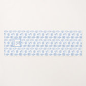 Preppy Blue White Ginger Jars Pattern Monogramed Yogamat (Voorkant (horizontaal))