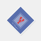 Preppy Blue White Gingham Red Lobster Aangepaste n Servet (Hoek)