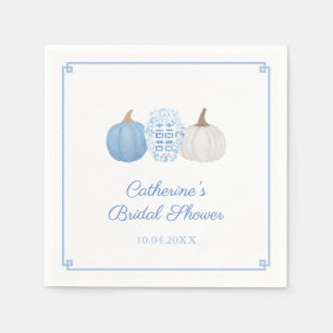 Preppy Blue & White Pumpkins Vrijgezellenfeest Par Servet