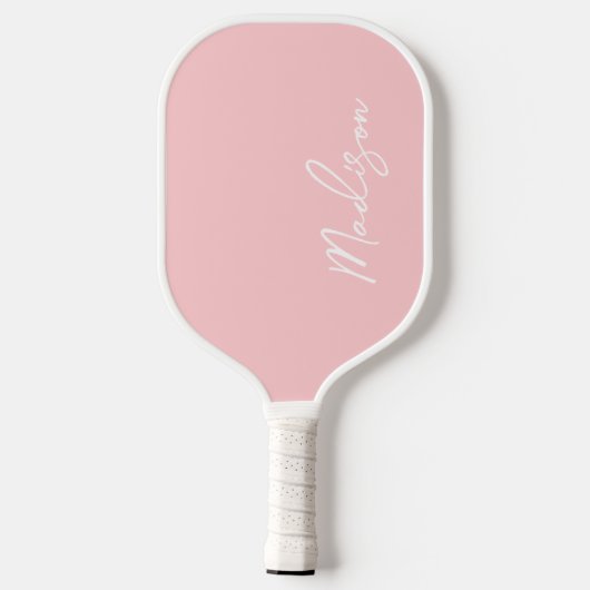 Preppy Blush Roze handgeschreven Manuscript Monogr Pickleball Paddle (Achterkant)