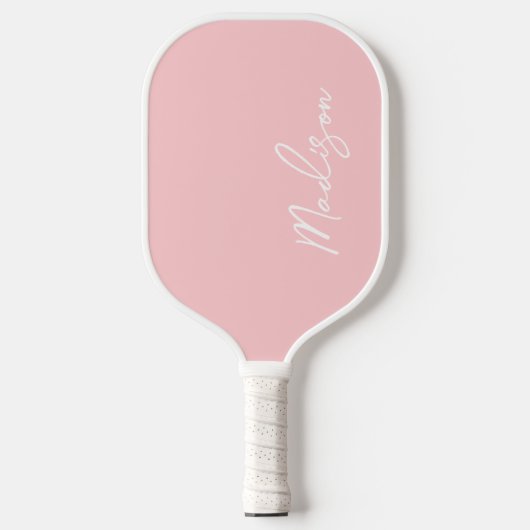 Preppy Blush Roze handgeschreven Manuscript Monogr Pickleball Paddle (Voorkant)
