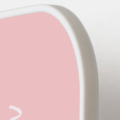 Preppy Blush Roze handgeschreven Manuscript Monogr Pickleball Paddle (Links Detail)