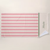 Preppy Blush Roze Streep Strandlaken (Voorkant)