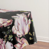 Preppy bohemian country girale zwarte florale tafelkleed (Voorbeeld)