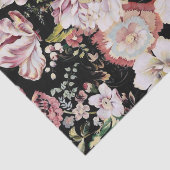 Preppy bohemian country girale zwarte florale tissuepapier (Detail)